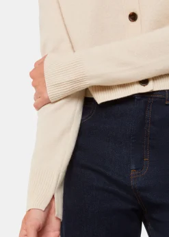 Ivory Wool Cropped Cardigan
