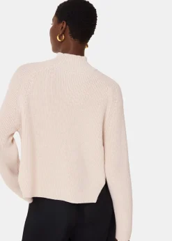 Ivory Wool Mix Side Detail Knit