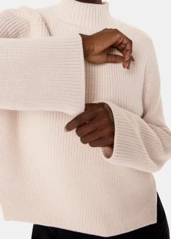 Ivory Wool Mix Side Detail Knit