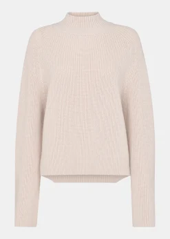 Ivory Wool Mix Side Detail Knit