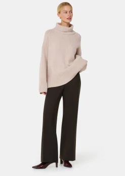 Ivory Wool Roll Neck Knit