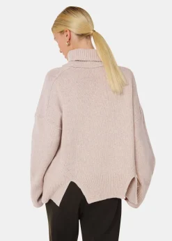 Ivory Wool Roll Neck Knit