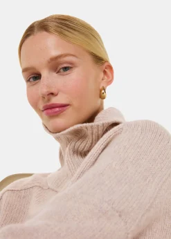 Ivory Wool Roll Neck Knit