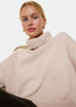 Ivory Wool Roll Neck Knit