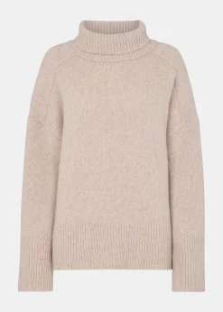 Ivory Wool Roll Neck Knit