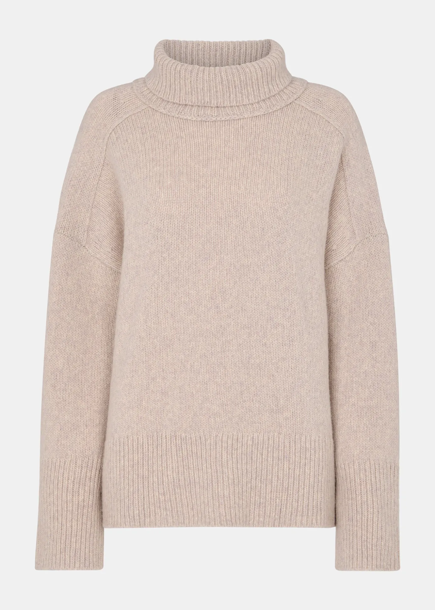 Ivory Wool Roll Neck Knit