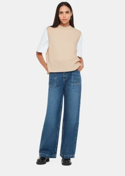 Ivory Wool Sleeveless Sweater Vest