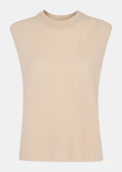 Ivory Wool Sleeveless Sweater Vest