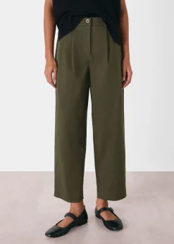 Khaki Bethany Barrel Leg Trouser