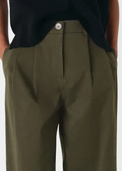 Khaki Bethany Barrel Leg Trouser