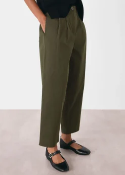 Khaki Bethany Barrel Leg Trouser