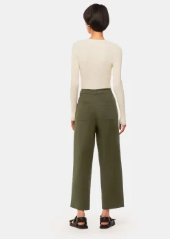 Khaki Bethany Barrel Leg Trouser