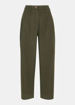 Khaki Bethany Barrel Leg Trouser