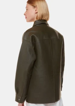 Khaki Clean Bonded Leather Jacket