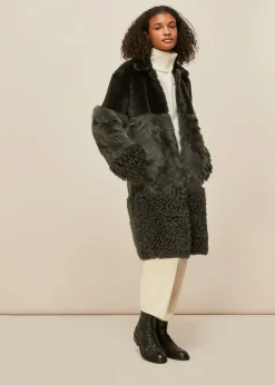 Khaki Cosma Shearling Coat