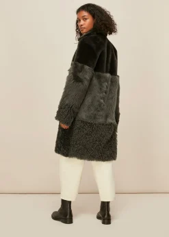 Khaki Cosma Shearling Coat