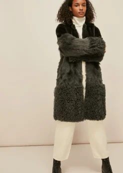Khaki Cosma Shearling Coat