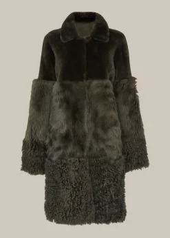 Khaki Cosma Shearling Coat