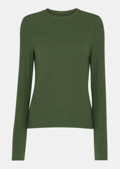 Khaki Essential Ribbed Crew