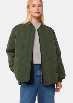 Khaki Ida Short Quilted Coat