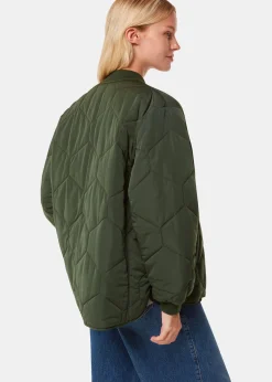 Khaki Ida Short Quilted Coat