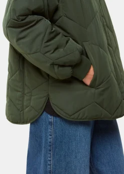 Khaki Ida Short Quilted Coat