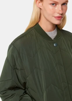 Khaki Ida Short Quilted Coat