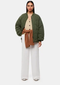Khaki Ida Short Quilted Coat