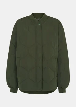 Khaki Ida Short Quilted Coat