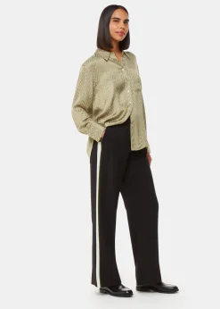Khaki Jacquard Zig Zag Print Shirt