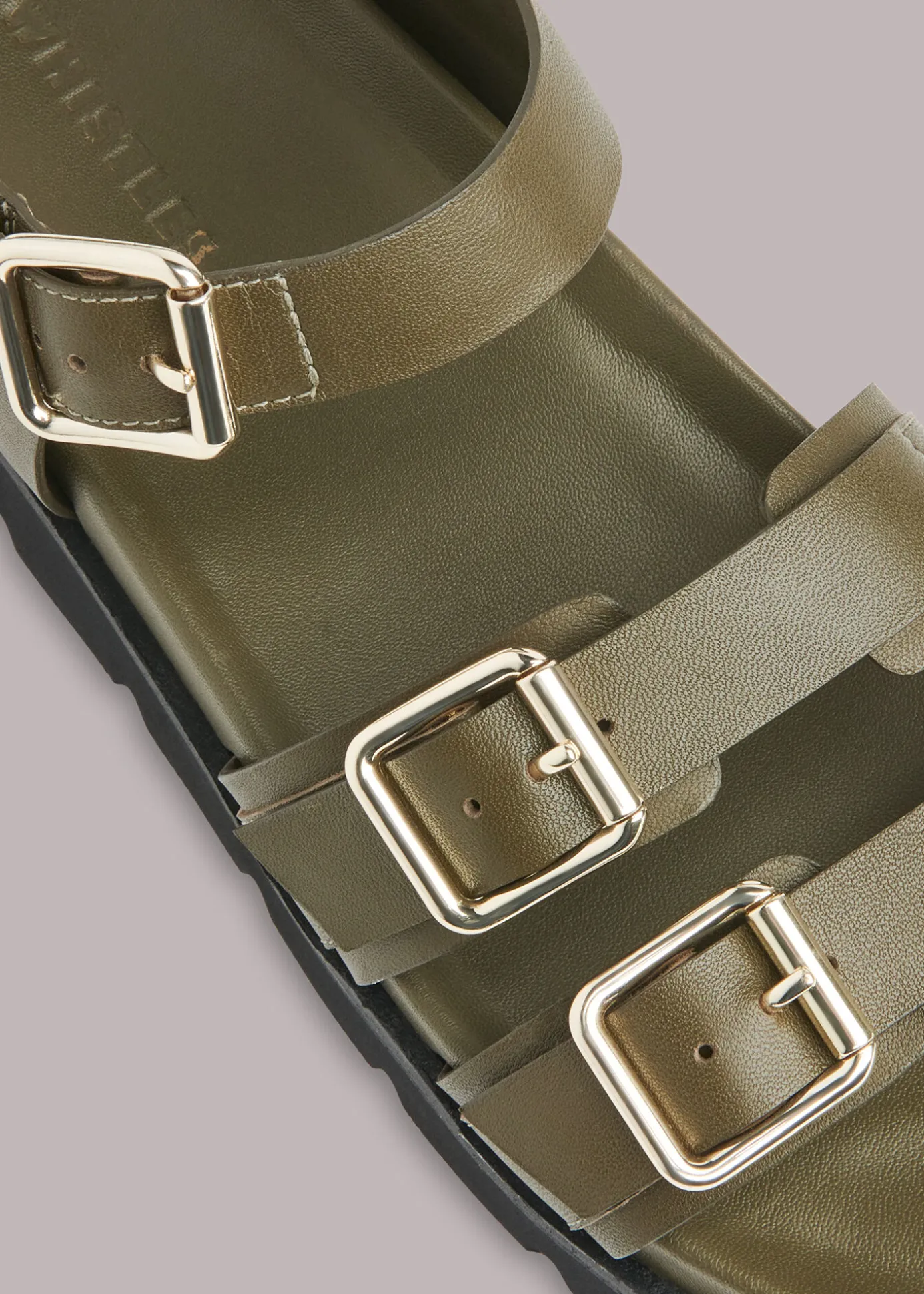 Khaki Jemma Triple Buckle Sandal