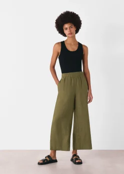 Khaki Linen Pocket Trouser