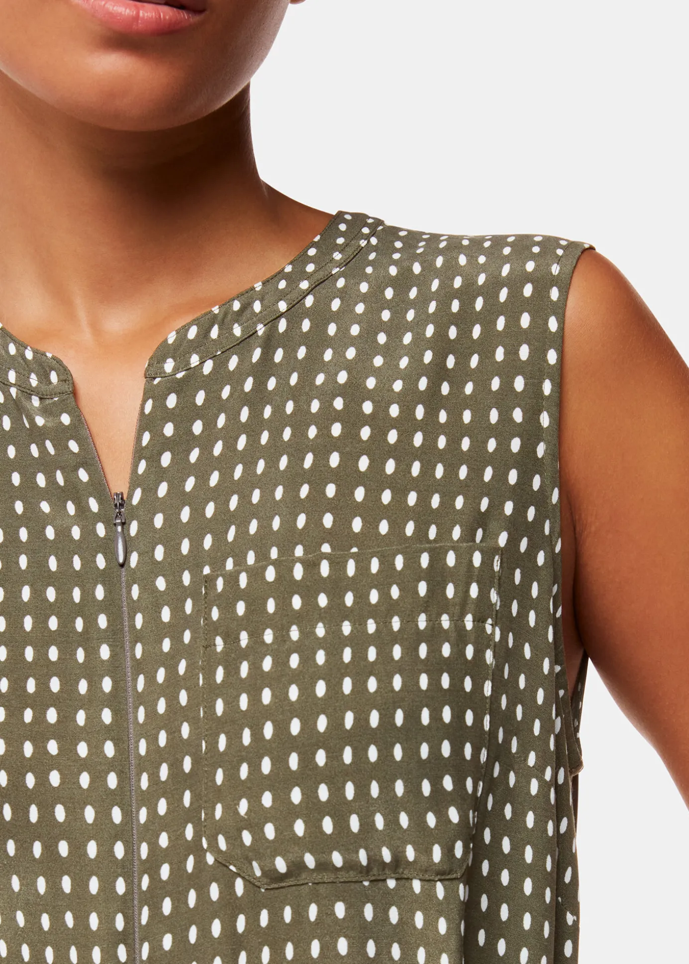 Khaki Oval Spot Josie Jumpsuit