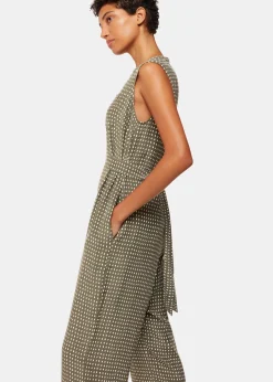Khaki Oval Spot Josie Jumpsuit