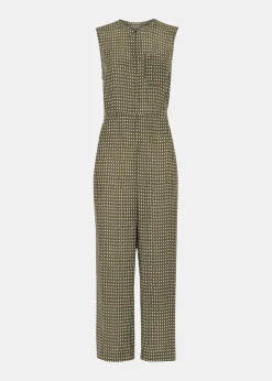 Khaki Oval Spot Josie Jumpsuit