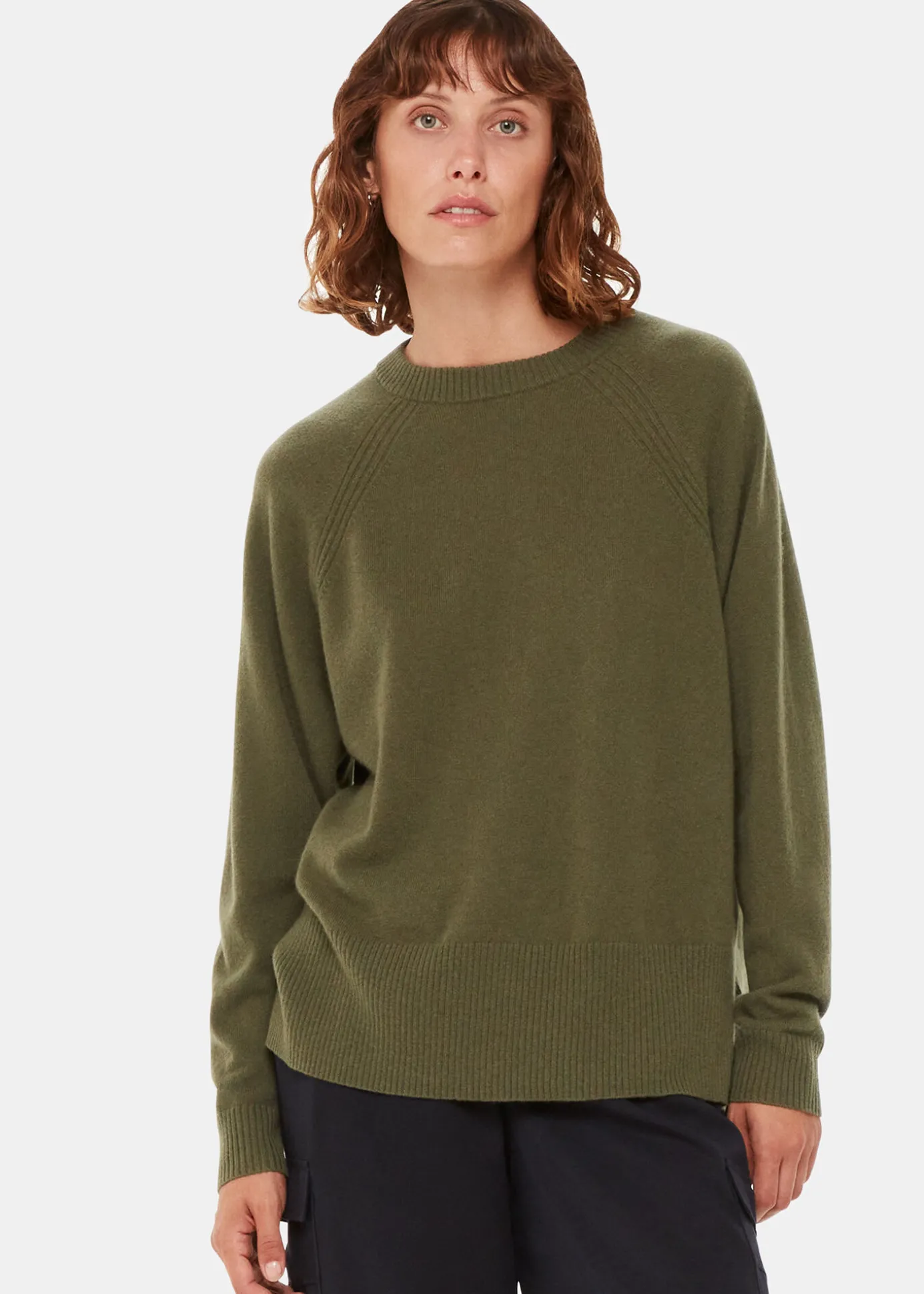 Khaki Ultimate Cashmere Crew Neck
