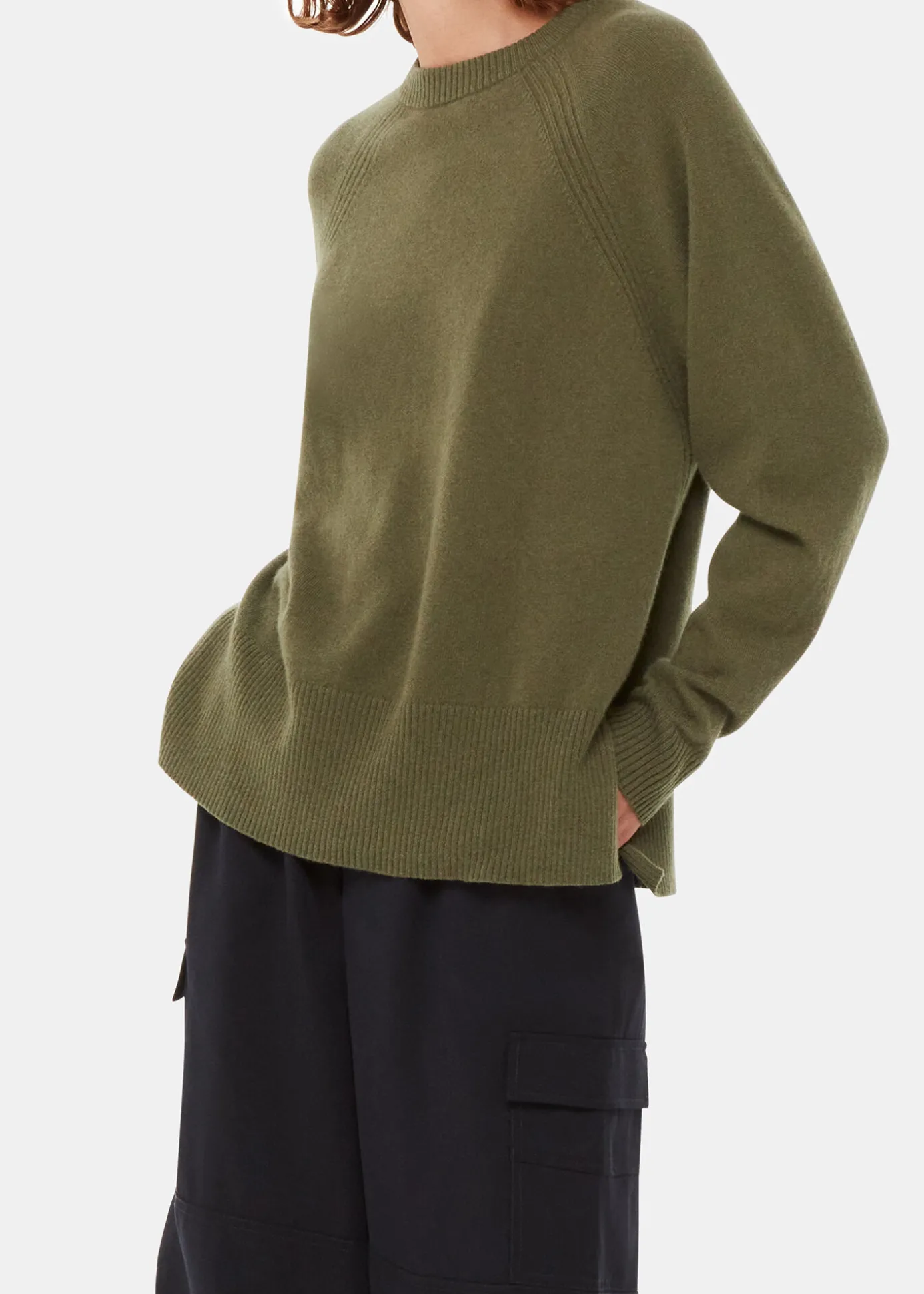 Khaki Ultimate Cashmere Crew Neck