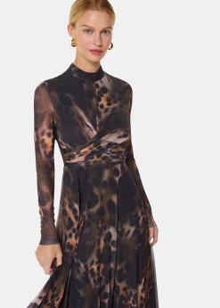 Leopard Print Misty Leopard Mesh Dress