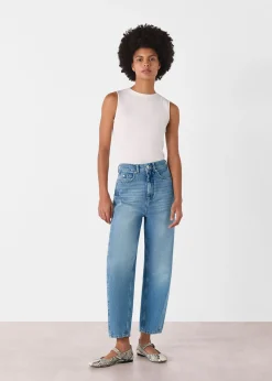 Light Wash Authentic Barrel Leg Jean