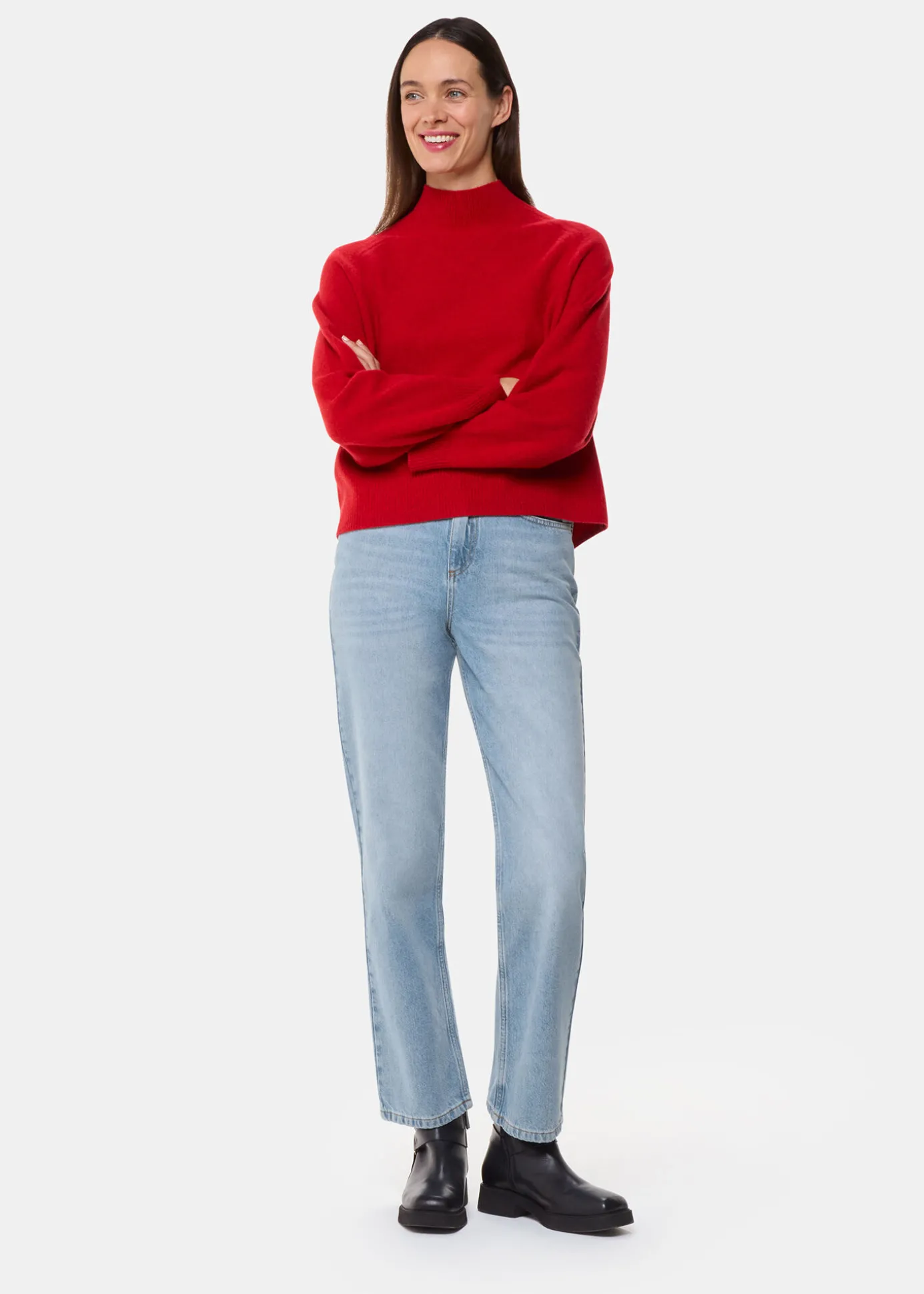 Light Wash Authentic Column Leg Jean