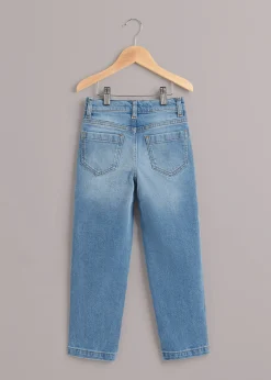 Light Wash Stretch Barrel Leg Jean
