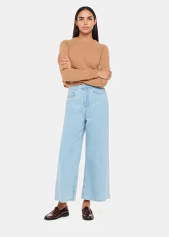 Light Wash Wide Leg Cropped Jean