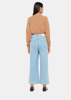 Light Wash Wide Leg Cropped Jean
