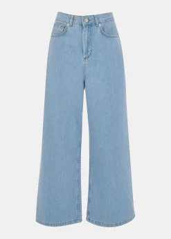 Light Wash Wide Leg Cropped Jean