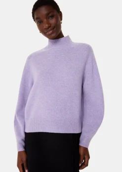 Lilac Wool Funnel Neck Knit