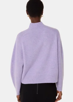 Lilac Wool Funnel Neck Knit