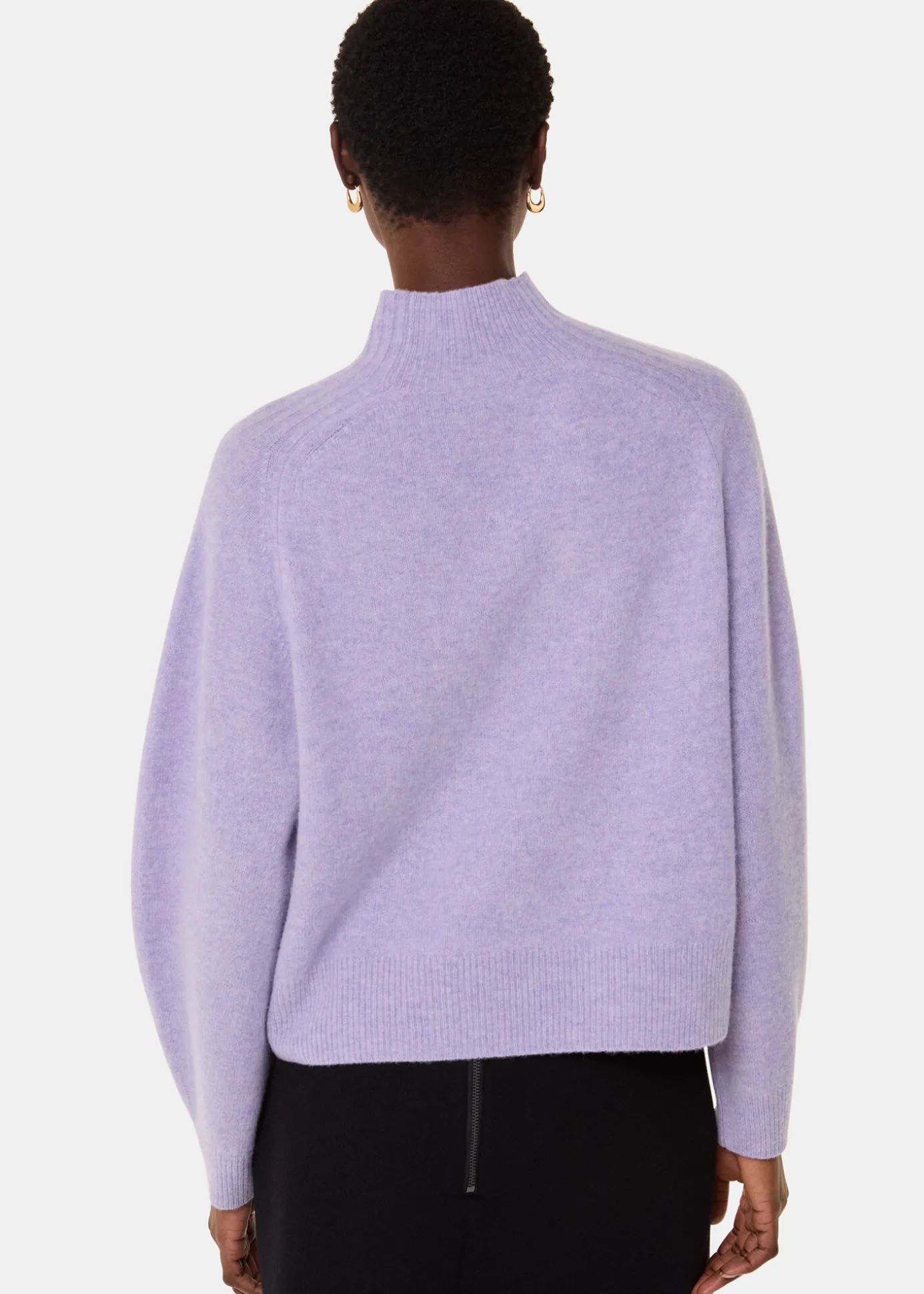 Lilac Wool Funnel Neck Knit