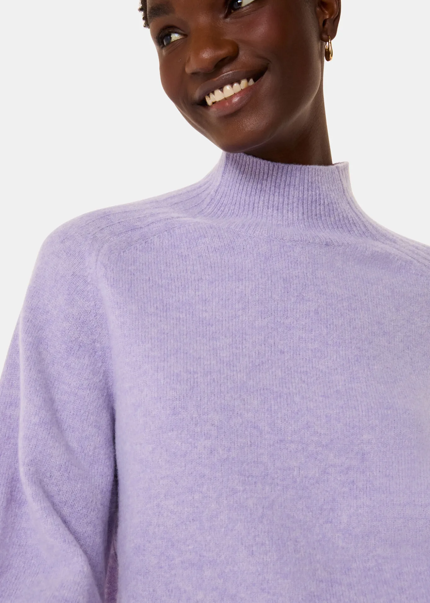 Lilac Wool Funnel Neck Knit