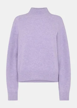 Lilac Wool Funnel Neck Knit