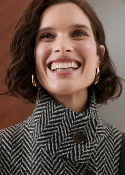Multicolour Cosette Funnel Neck Coat